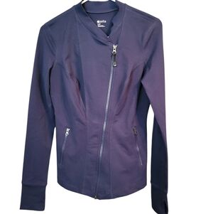 Zella Women's Zip Front Navy Jacket With Pockets, Small, Like New